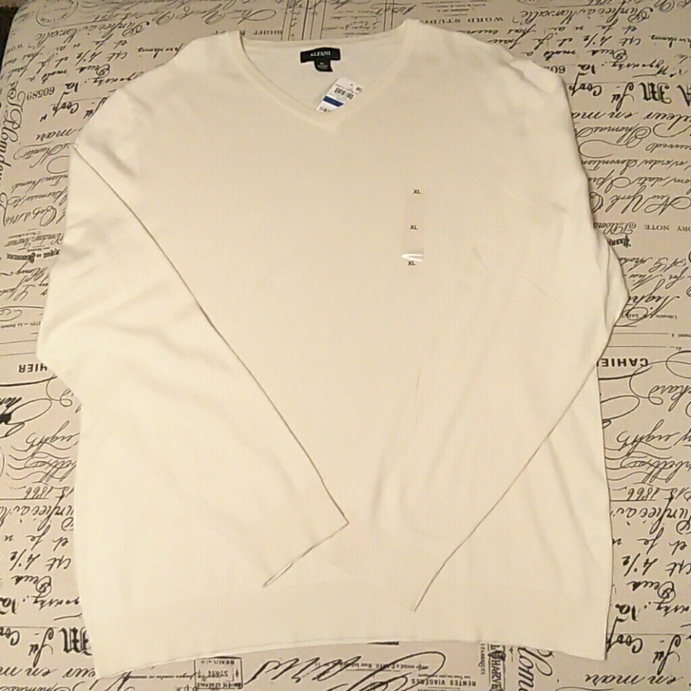 Beige Alfani V-neck light weight sweater